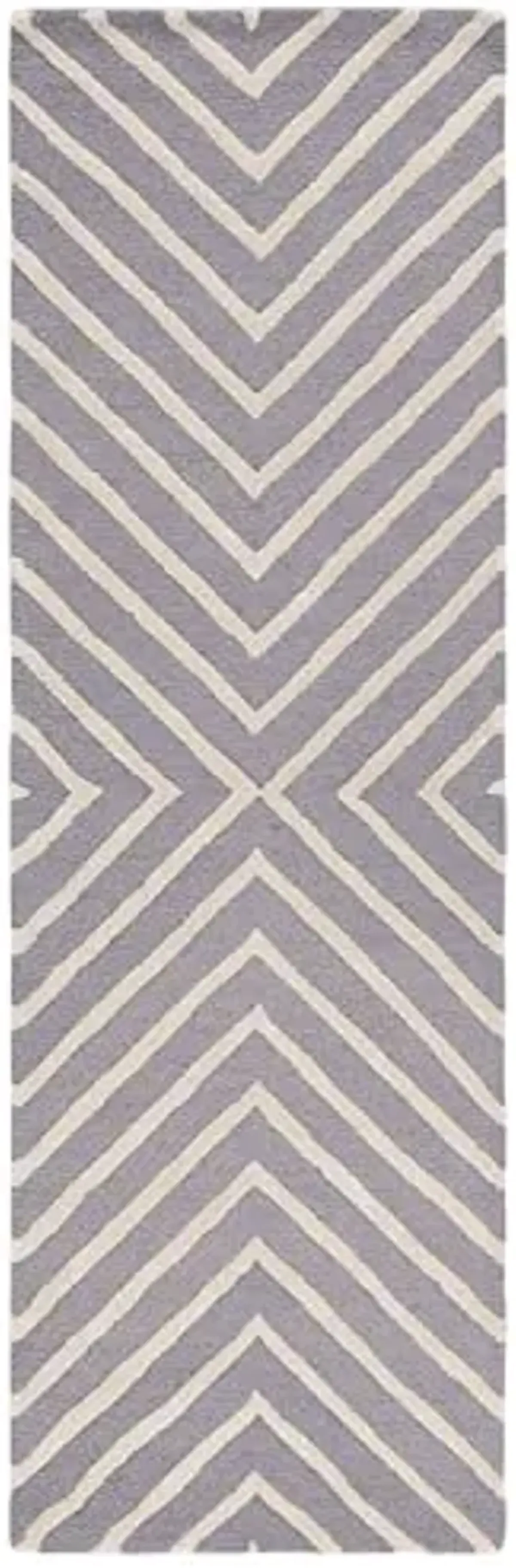 SAFAVIEH Cambridge Collection 2'6" x 12' Silver / Ivory CAM129D Handmade Moroccan Premium Wool Runner Rug