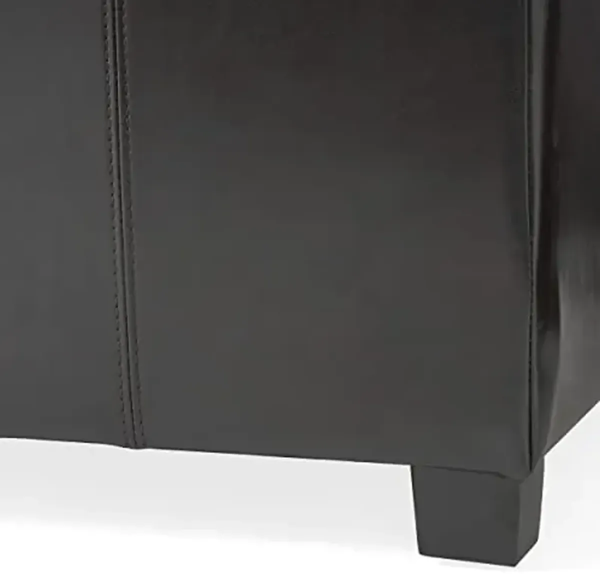 Christopher Knight Home Living Berkeley Brown Leather Square Storage Ottoman, Espresso