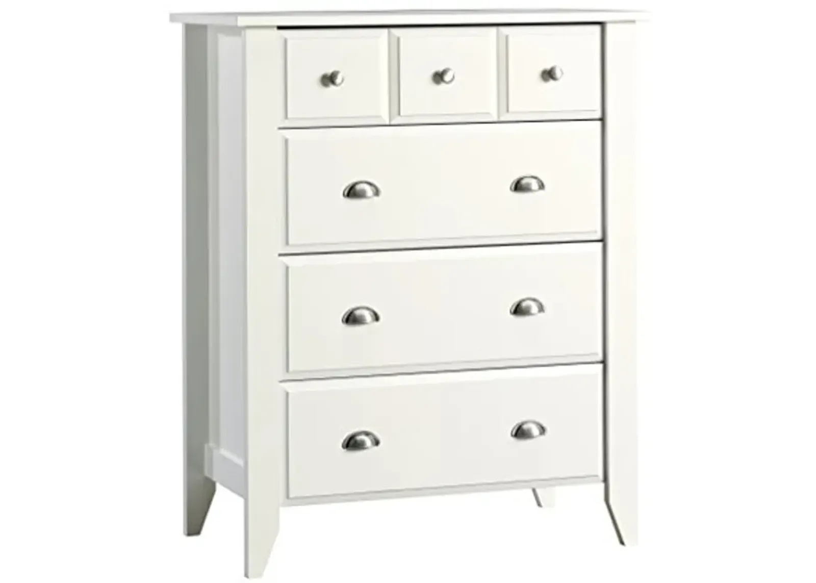 Sauder Shoal Creek 4-Drawer Dresser, L: 34.72" x W: 18.58" x H: 42.68", Soft White