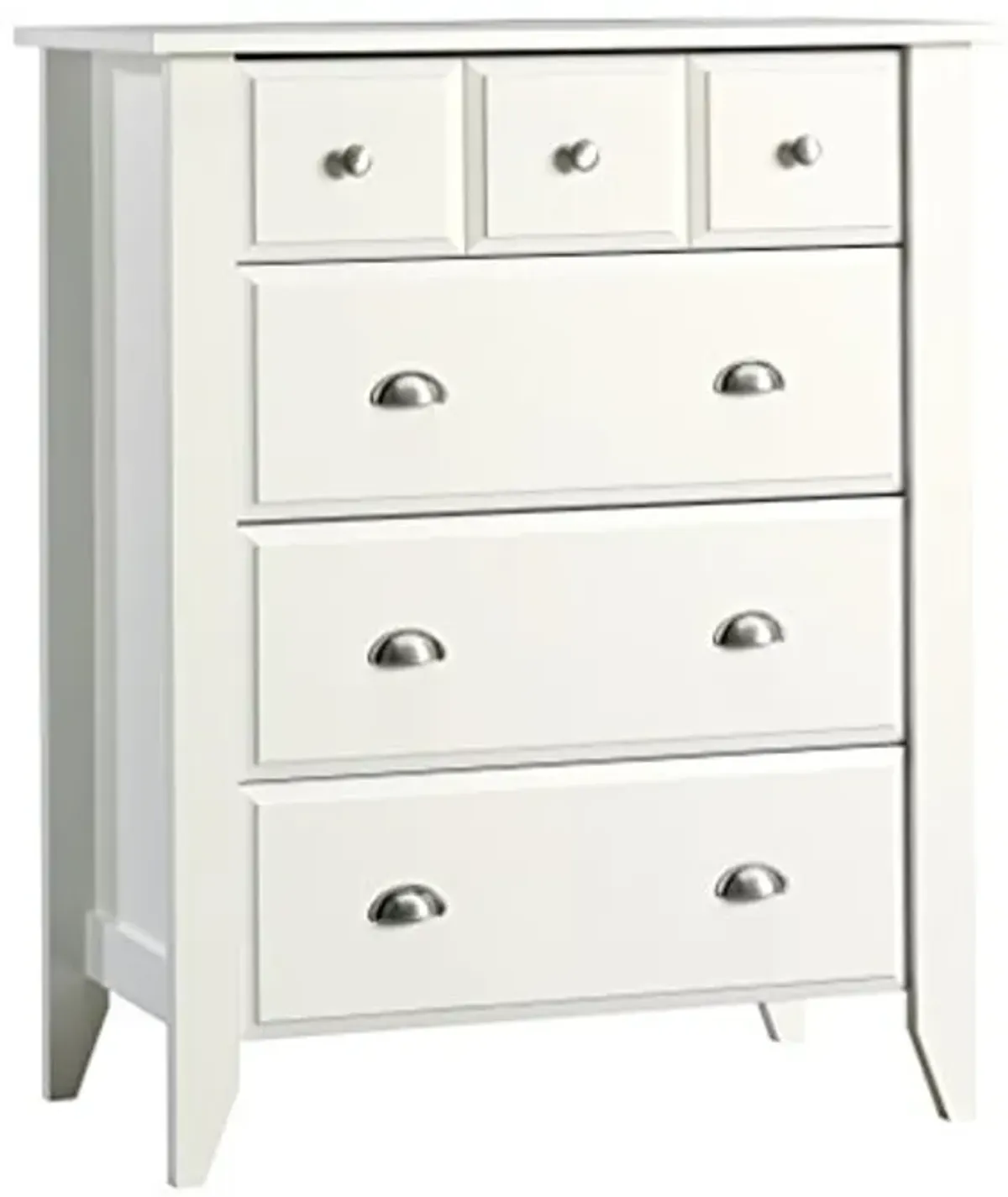 Sauder Shoal Creek 4-Drawer Dresser, L: 34.72" x W: 18.58" x H: 42.68", Soft White