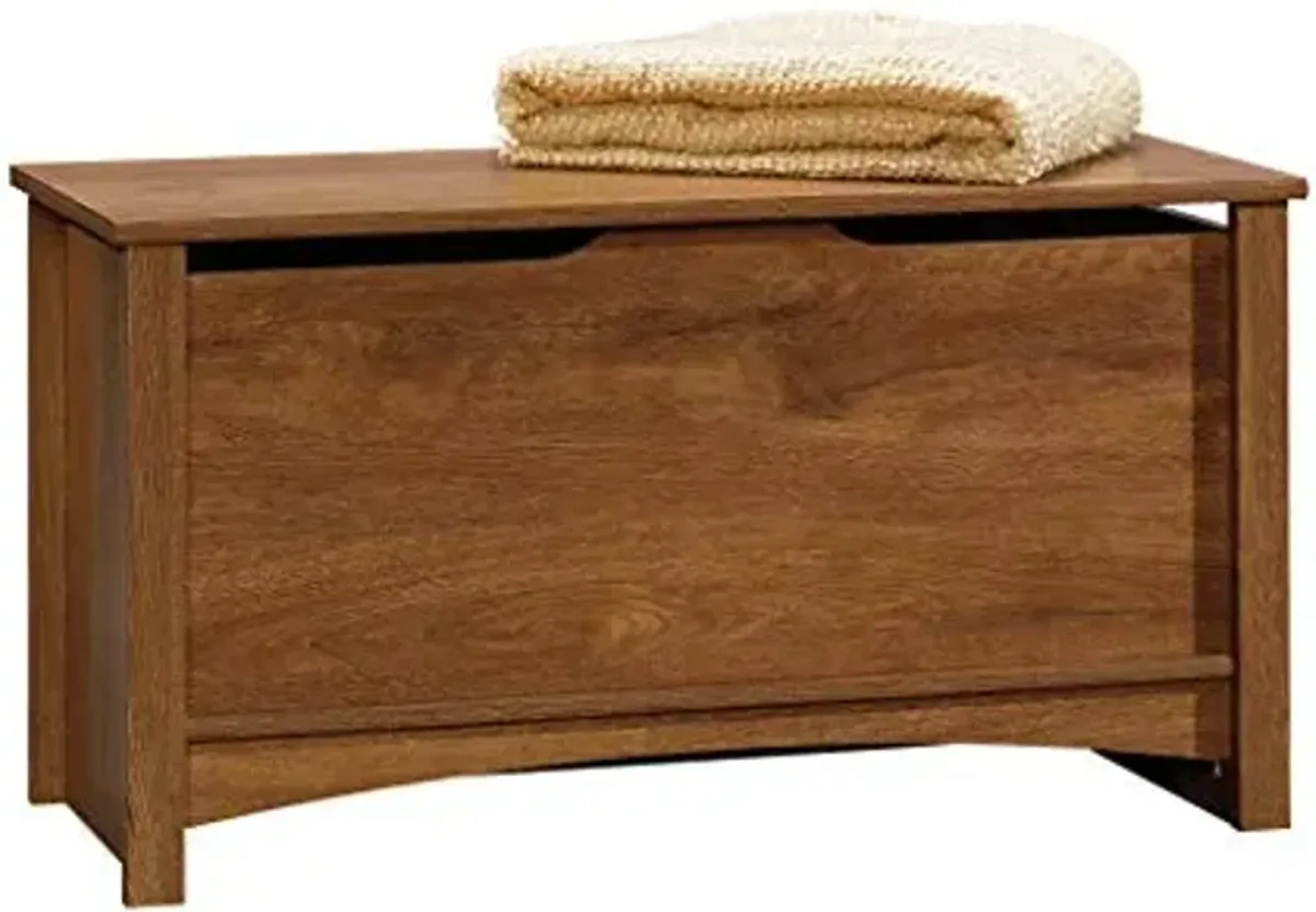 Sauder Shoal Creek Storage Chest, Toy Storage Chest for Living Room, Storage Trunk, in Oiled Oak