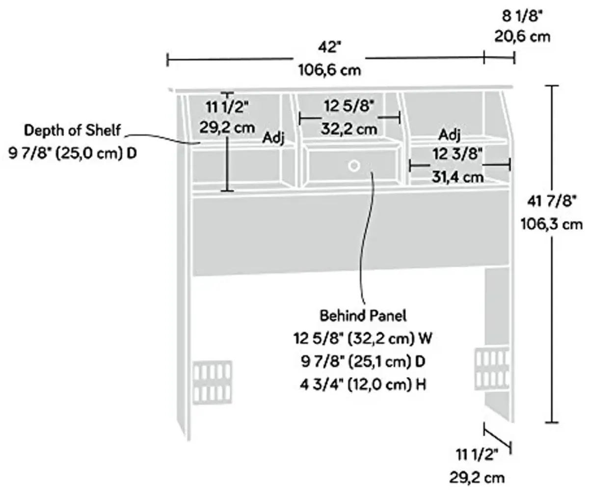 Sauder Shoal Creek Bookcase Headboard, Twin, Soft White finish
