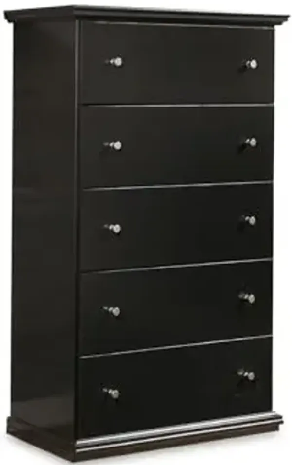 Signature Design by Ashley Maribel Children's Traditional 5 Drawer Chest of Drawers, Black