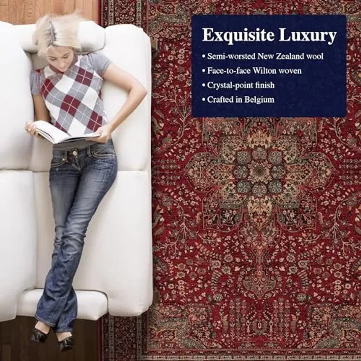 Couristan Kashimar Fringed Medallion Rug - 2'2" x 9'3" Red Elegant Fall Rugs for Living Room, Dining Room, Bedroom, Premium Wool, Low Pile Home Decor, Timeless Heritage Style with Fringe Runner Rug