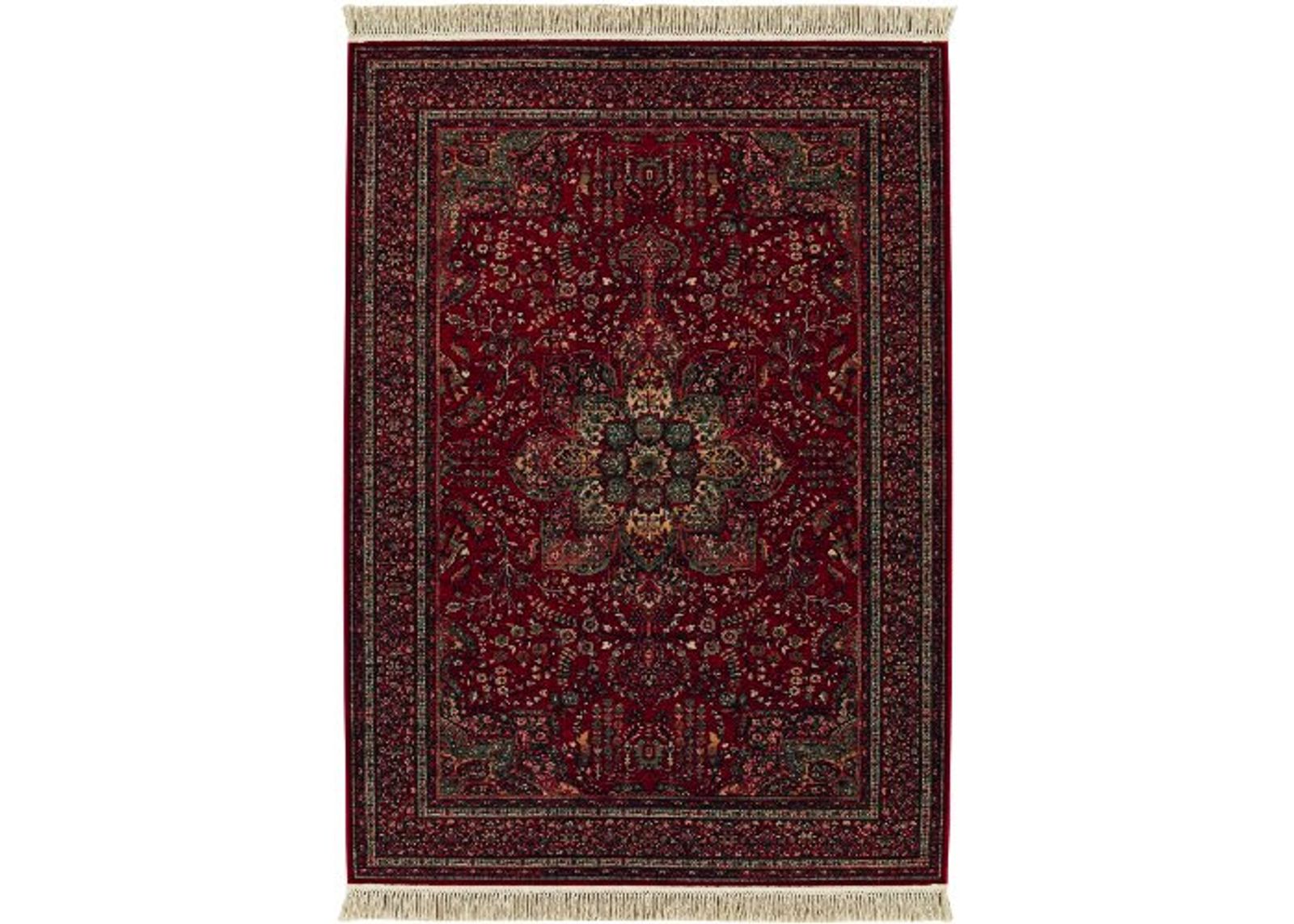 Couristan Kashimar All Over Center Medallion Rug, 6-Feet 6-Inch by 10-Feet 1-Inch, Antique Red