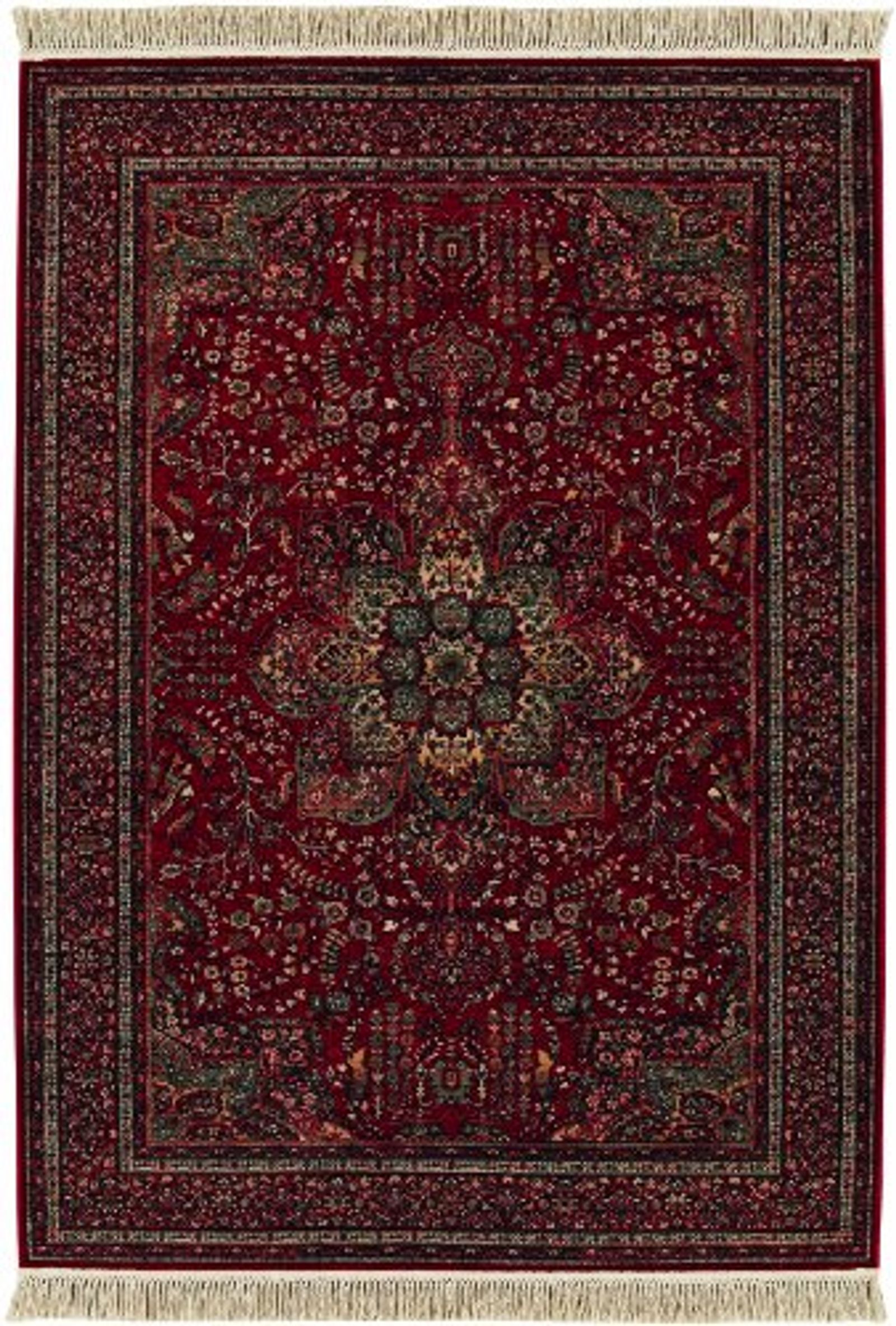 Couristan Kashimar All Over Center Medallion Rug, 6-Feet 6-Inch by 10-Feet 1-Inch, Antique Red