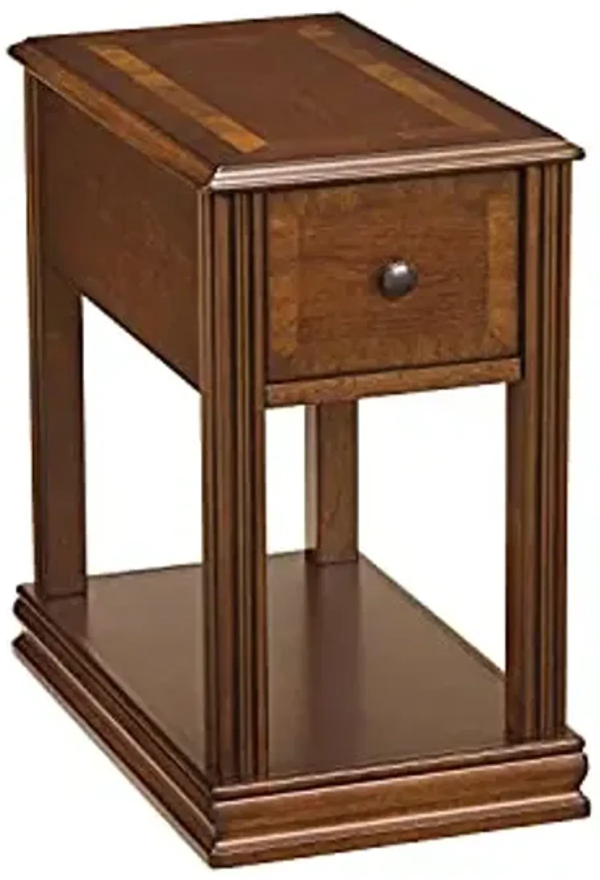 Signature Design by Ashley Breegin Chair Side End Table, 1 Drawer, 1 Fixed Shelf, Veneers, Wood, , 13.13" W x 22.13" D x 23" H, Brown