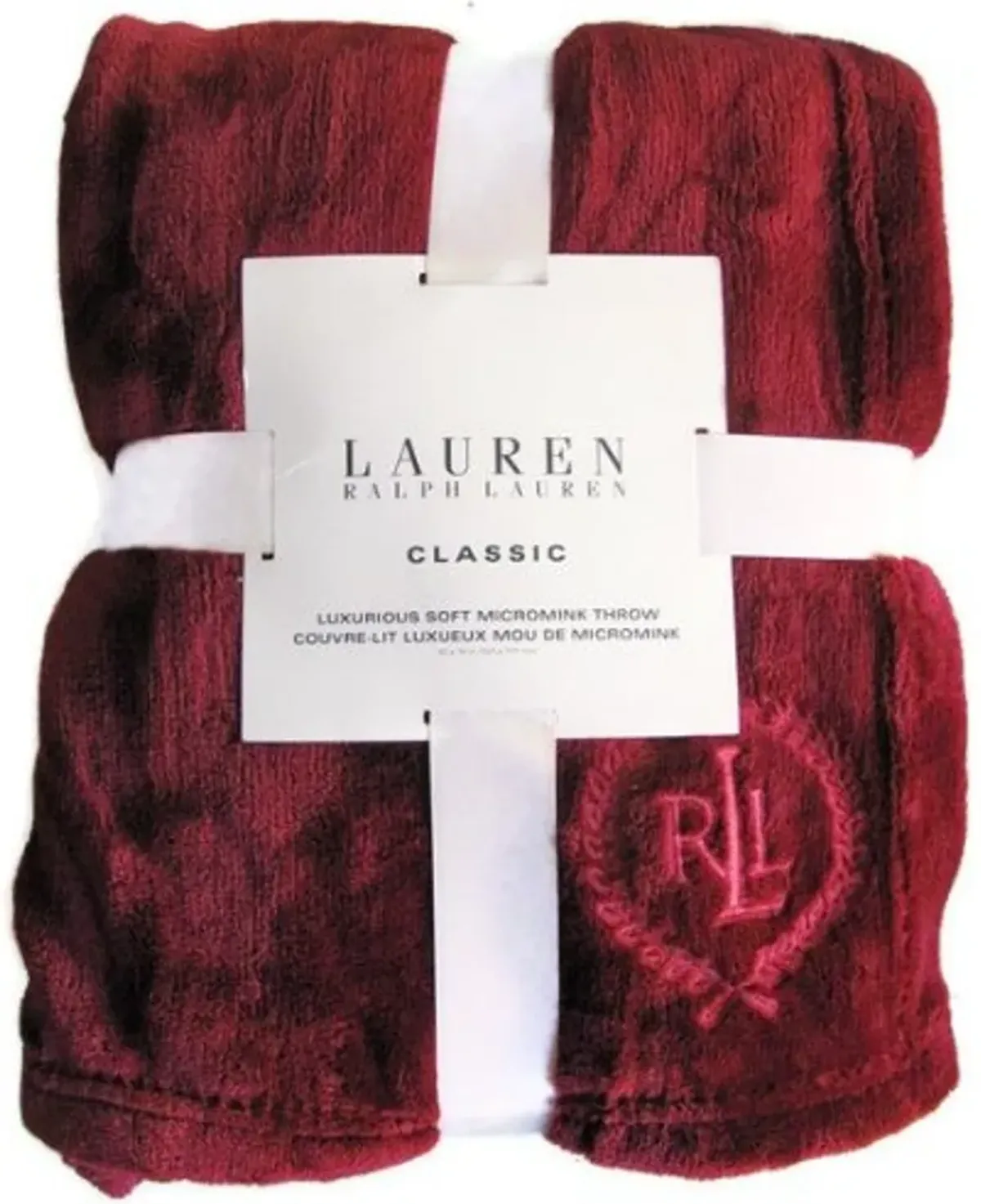 Lauren Ralph Lauren Classic Mink Throw Blanket -Majestic Ruby Red-50" X 70"