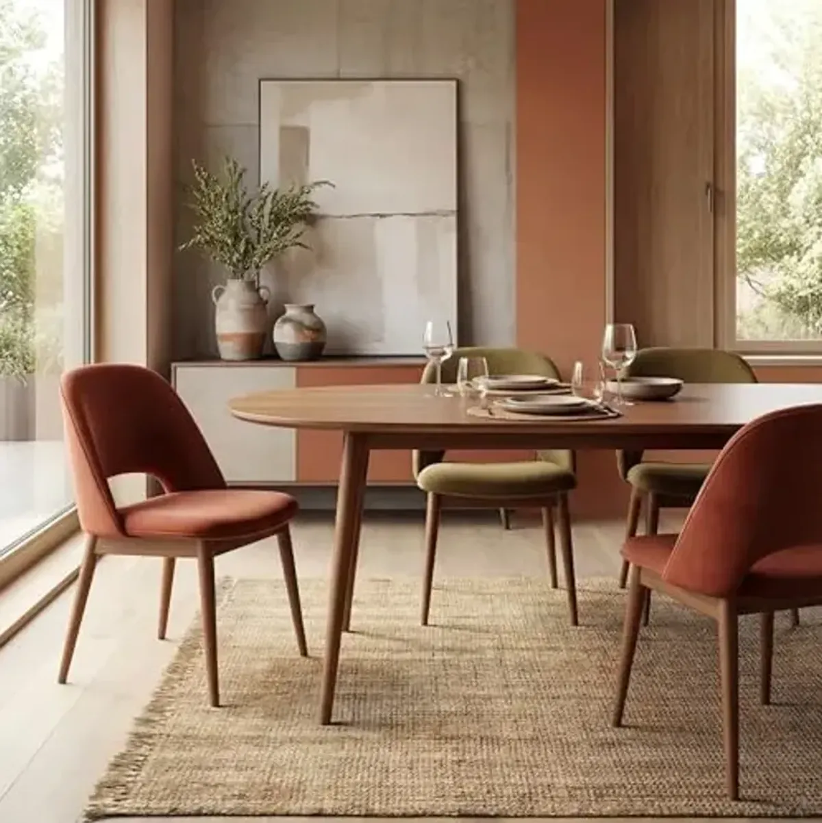 nuLOOM 4x6 Daniela Jute Tassel Hand Woven Area Rug, Natural, Solid Chunky Farmhouse Design, Natural Fiber, For Bedroom, Dining Room, Living Room, Hallway, Office, Entryway