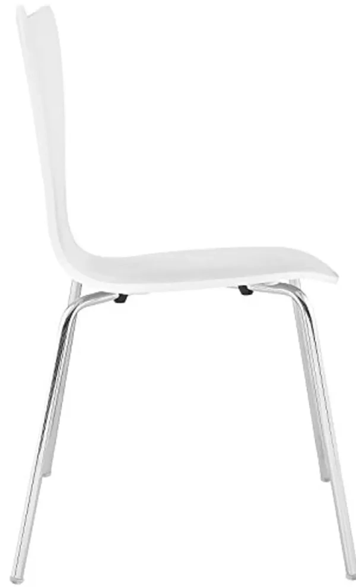 Modway Ernie Mid-Century Modern Wood Stacking Kitchen and Dining Room Chair in White