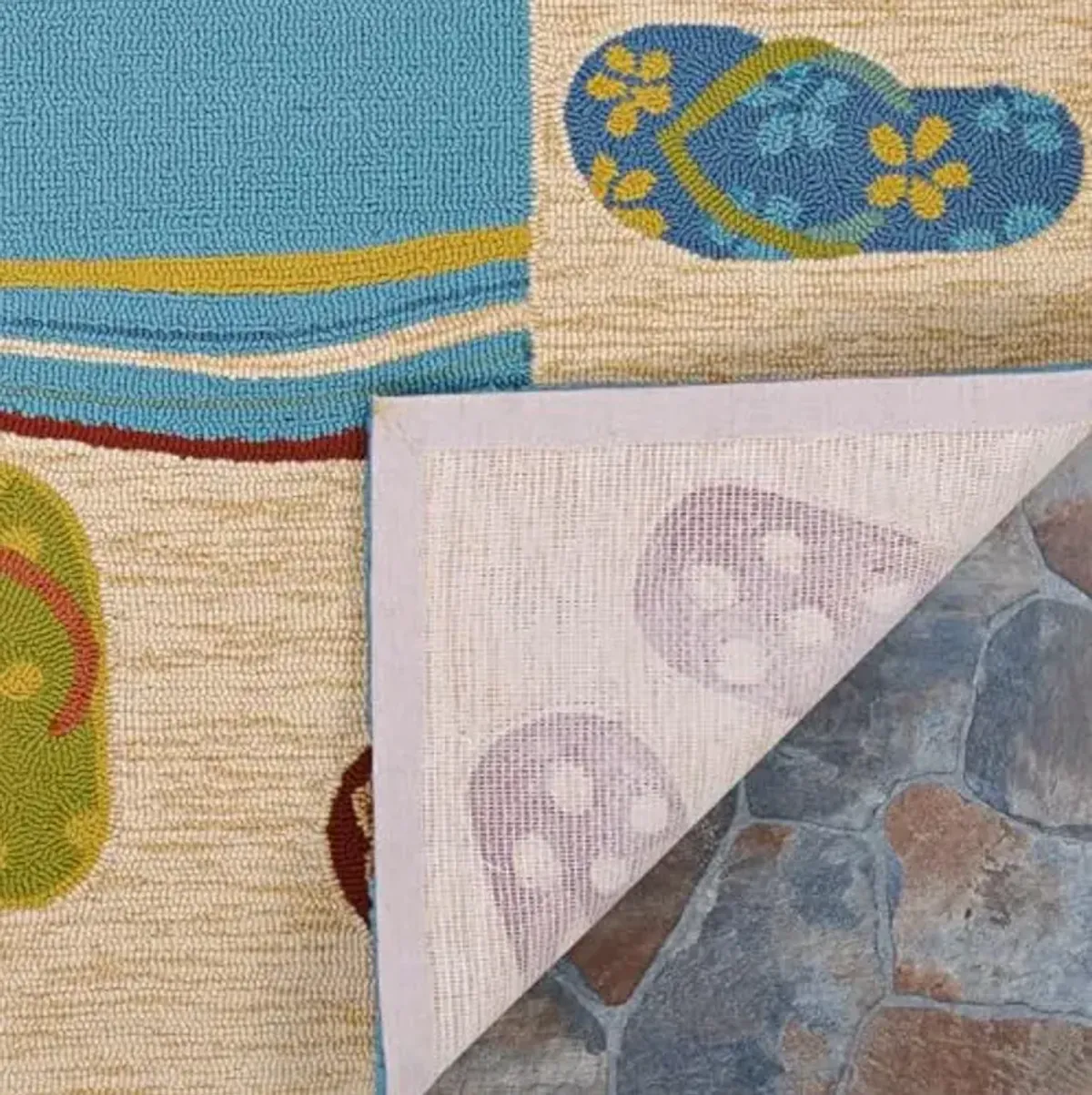 Couristan 2128/1009 Outdoor Escape Sandals/Sand-Multi 5-Feet 6-Inch by 8-Feet Rug