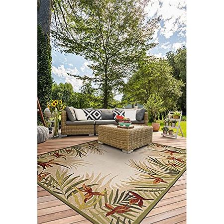 Covington Tropic Garden & Sand Multi High-Durability Indoor-Outdoor Rug