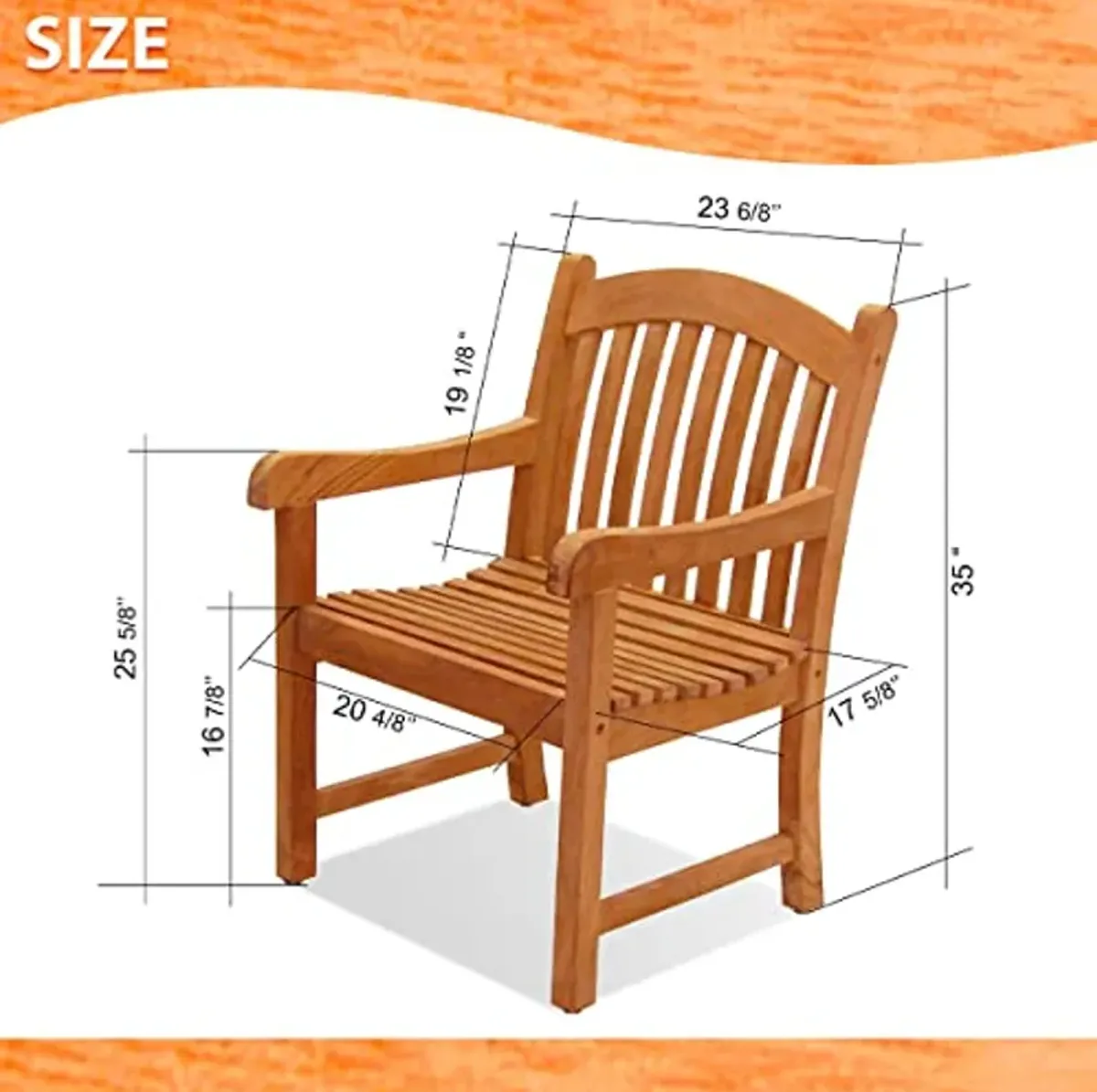 Amazonia Newcastle Patio Armchair | Certified Teak | Ideal for Outdoors