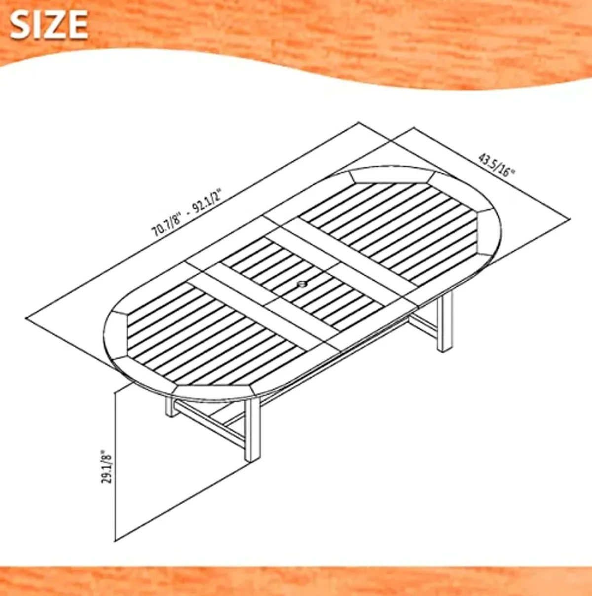 Amazonia Milano 9-Piece Outdoor Extendable Dining Table Set Eucalyptus Wood Ideal for Patio and Indoors, Brown