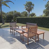 Amazonia Milano 5-Piece Outdoor Seating Dining Set | Eucalyptus Wood | Ideal for Patio and Indoors, 48Lx24Wx35H