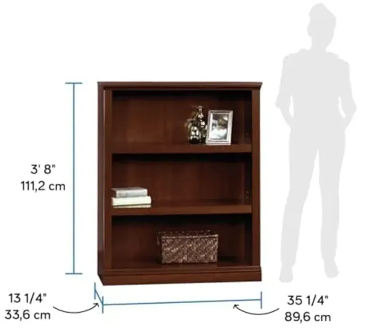 Sauder Miscellaneous Storage 3-Shelf Bookcase/ Book shelf, Select Cherry finish