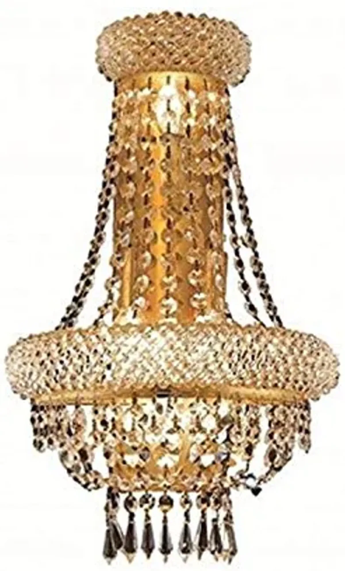 Elegant Lighting 1803W12Sg/Rc Royal Cut Primo 4-Light Wall Sconce, Finished in Gold with Clear Crystals