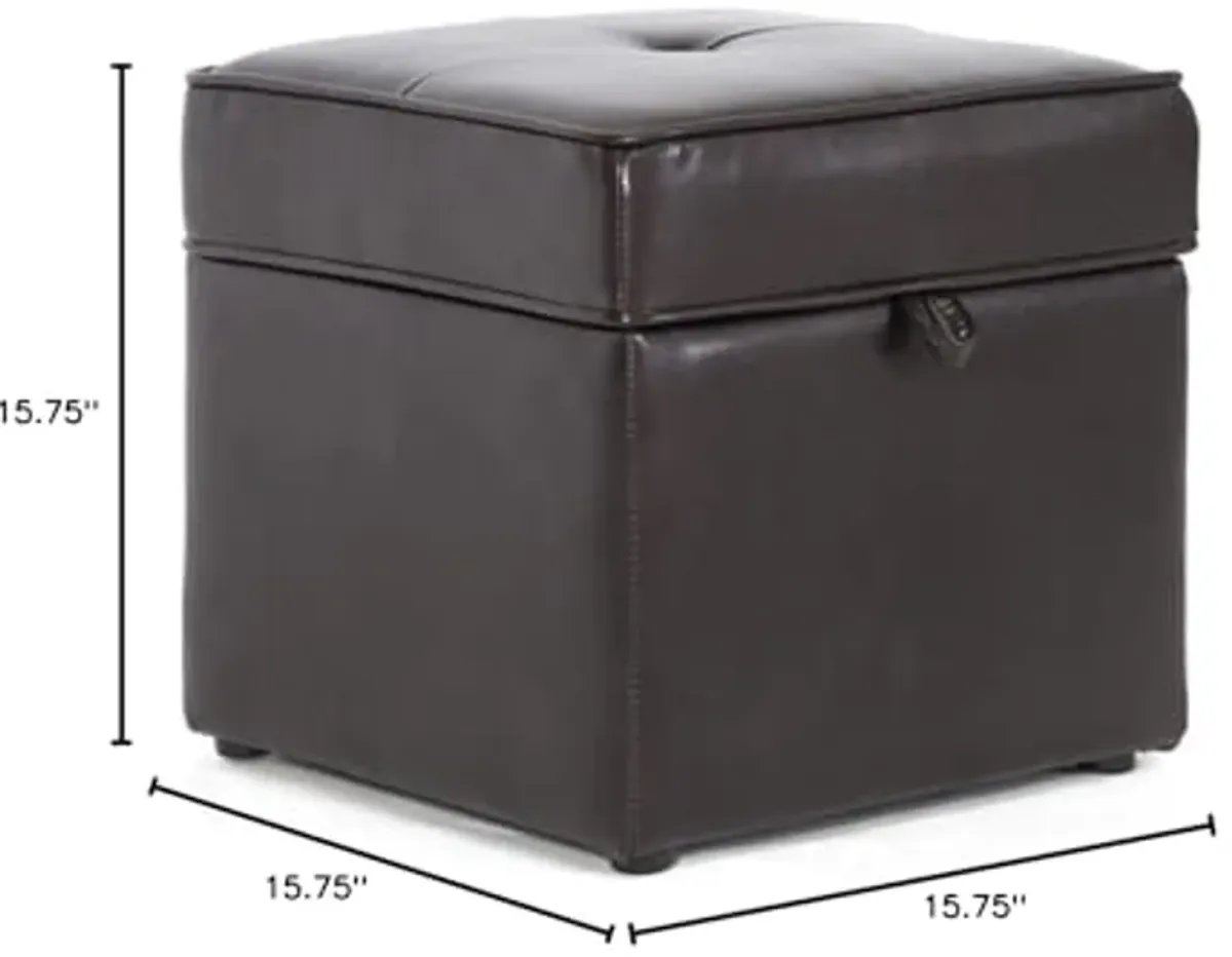 Baxton Studio Sydney Modern Ottoman Storage Ottoman, Brown