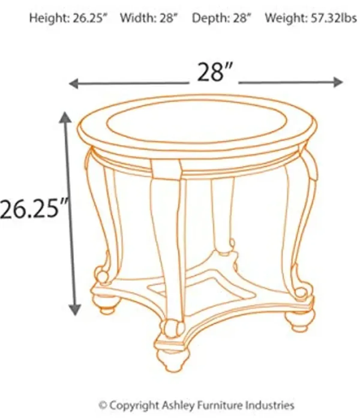 Signature Design by Ashley Norcastle Traditional Round End Table, Dark Brown