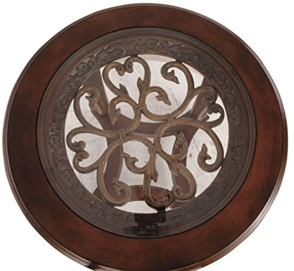 Signature Design by Ashley Norcastle Traditional Round End Table, Dark Brown