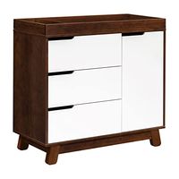 Babyletto Hudson 3-Drawer Changer Dresser with Removable Changing Tray in Espresso and White, Greenguard Gold Certified