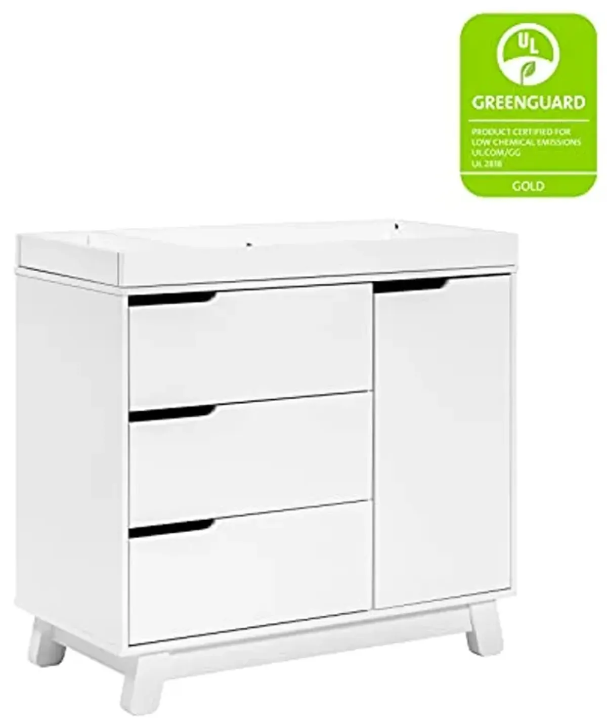 Babyletto Hudson 3-Drawer Changer Dresser with Removable Changing Tray in White, Greenguard Gold Certified