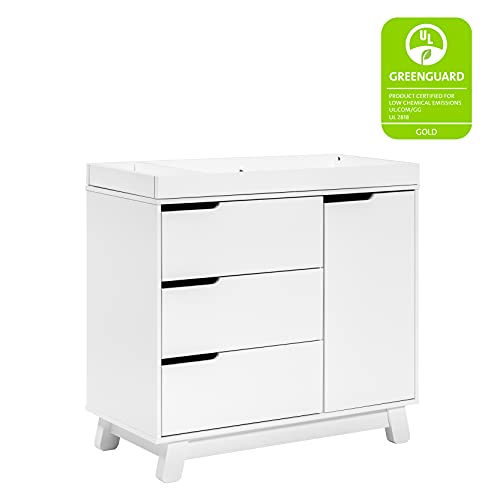 Babyletto Hudson 3-Drawer Changer Dresser with Removable Changing Tray in White, Greenguard Gold Certified