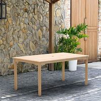 Amazonia Maliana 1-Piece Outdoor Dining Table | Certified Teak | Ideal for Patio and Indoors