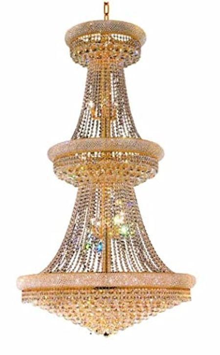 Elegant Lighting Value Primo 38 Light Gold Chandelier Clear Royal Cut Crystal Gold