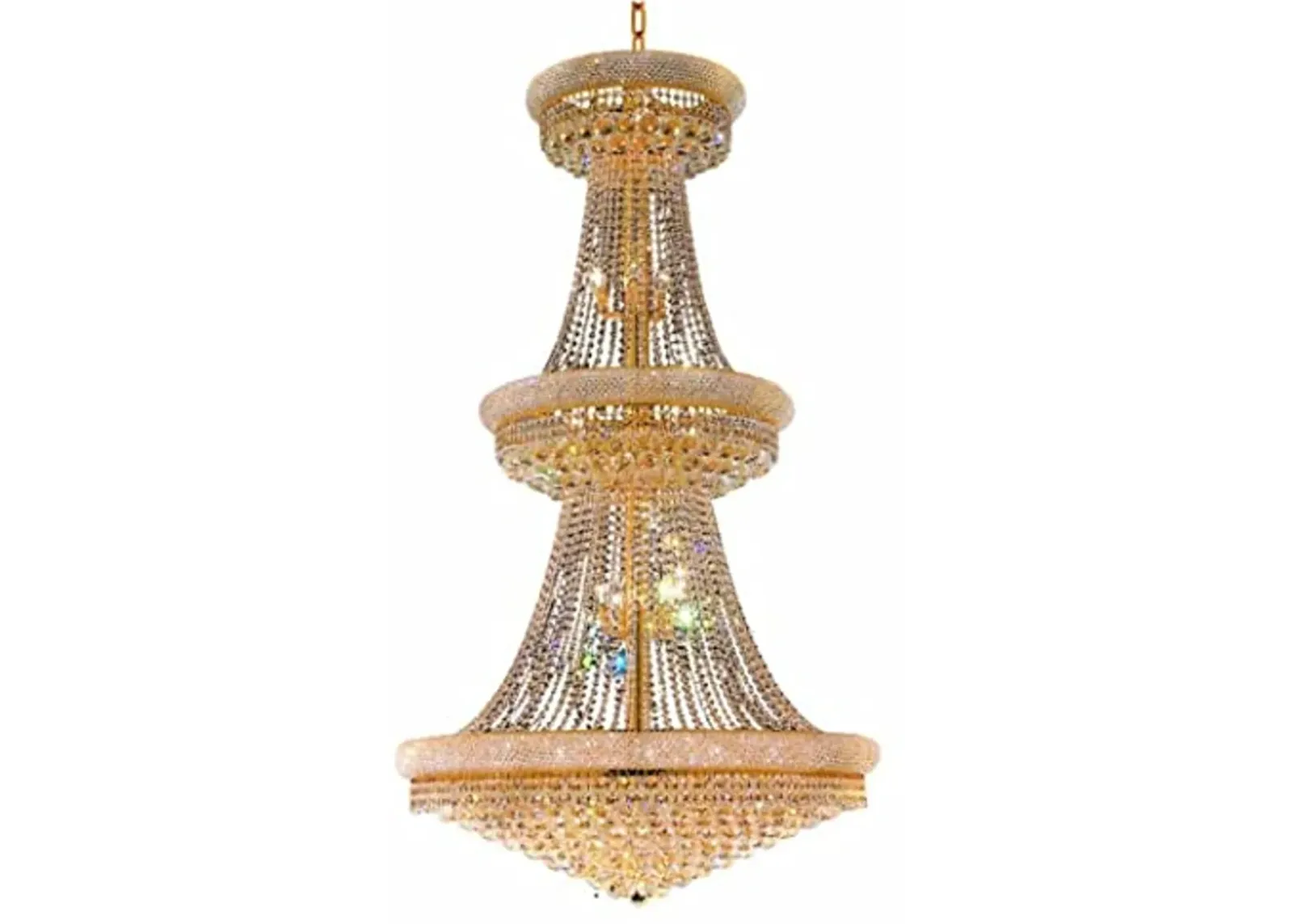 Elegant Lighting 1800 Primo Collection Large Chandelier 42" D x 72" H -38 Light,Gold Finish with Royal Cut Crystals