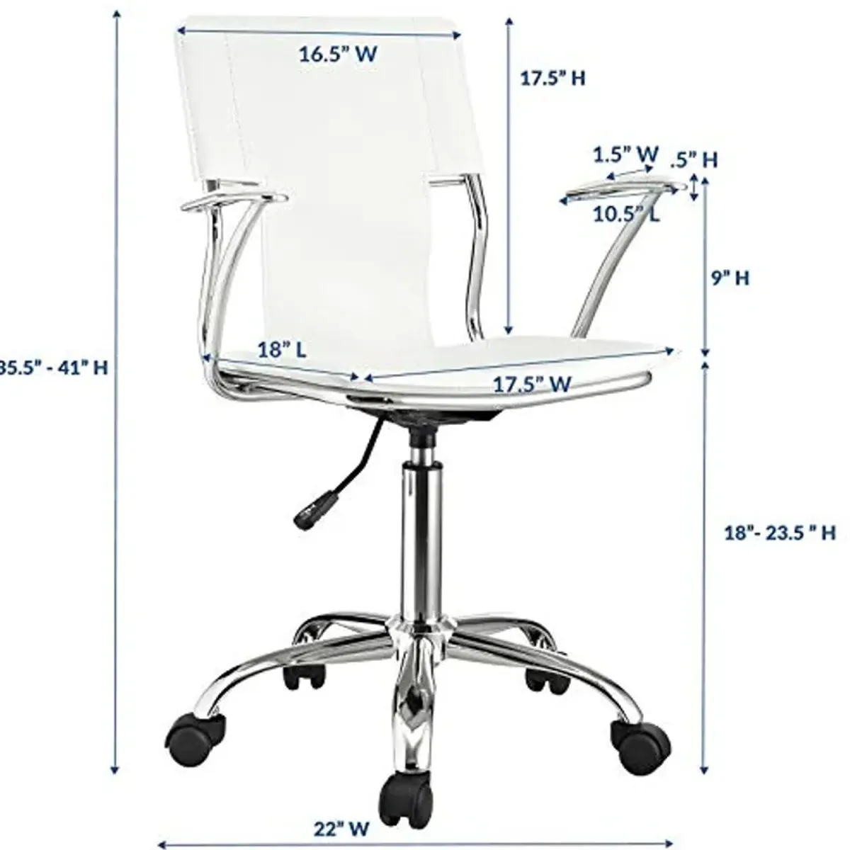 Modway Studio Faux Leather Swivel Task Office Chair in White