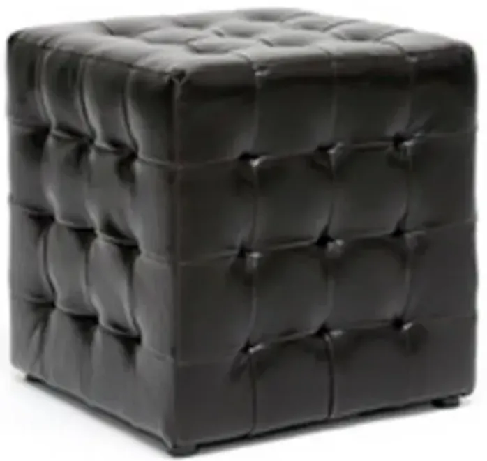 Siskal Dark Brown Modern Cube Ottoman