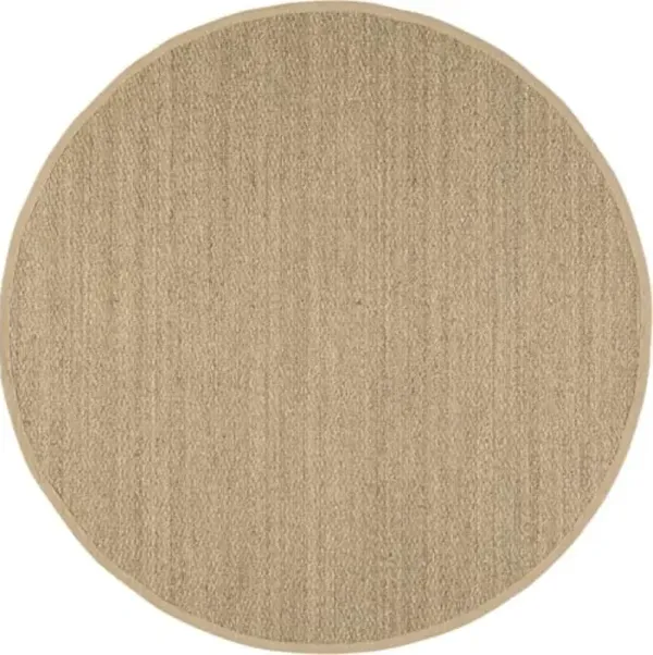 Nuloom Elijah Beige/Natural, 6' Round, Basketweave, Seagrass, Soft and Textured, High Traffic, Stain Resistant, Easy Clean, Durable Area Rug for Bedroom, Living Room, Dining, Den, Foyer, Entryway
