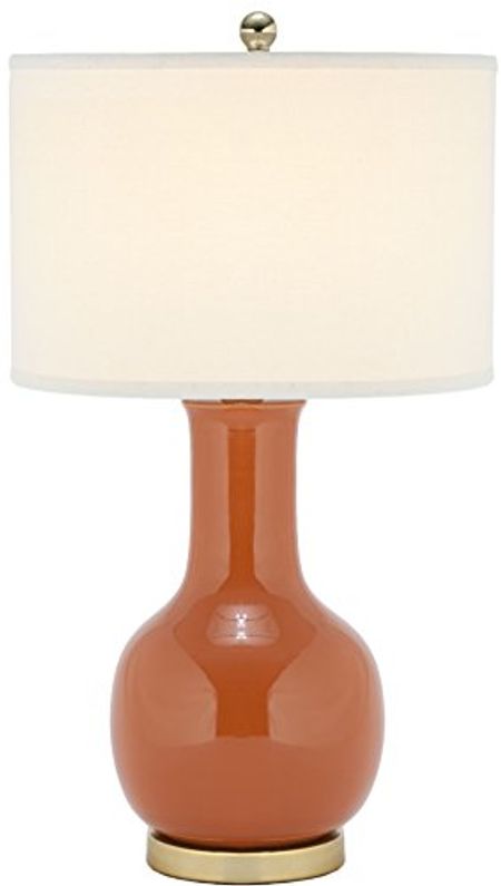 SAFAVIEH Lighting Collection Paris Modern Orange Ceramic 28-inch Bedroom Living Room Home Office Desk Nightstand Table Lamp (LED Bulb Included)