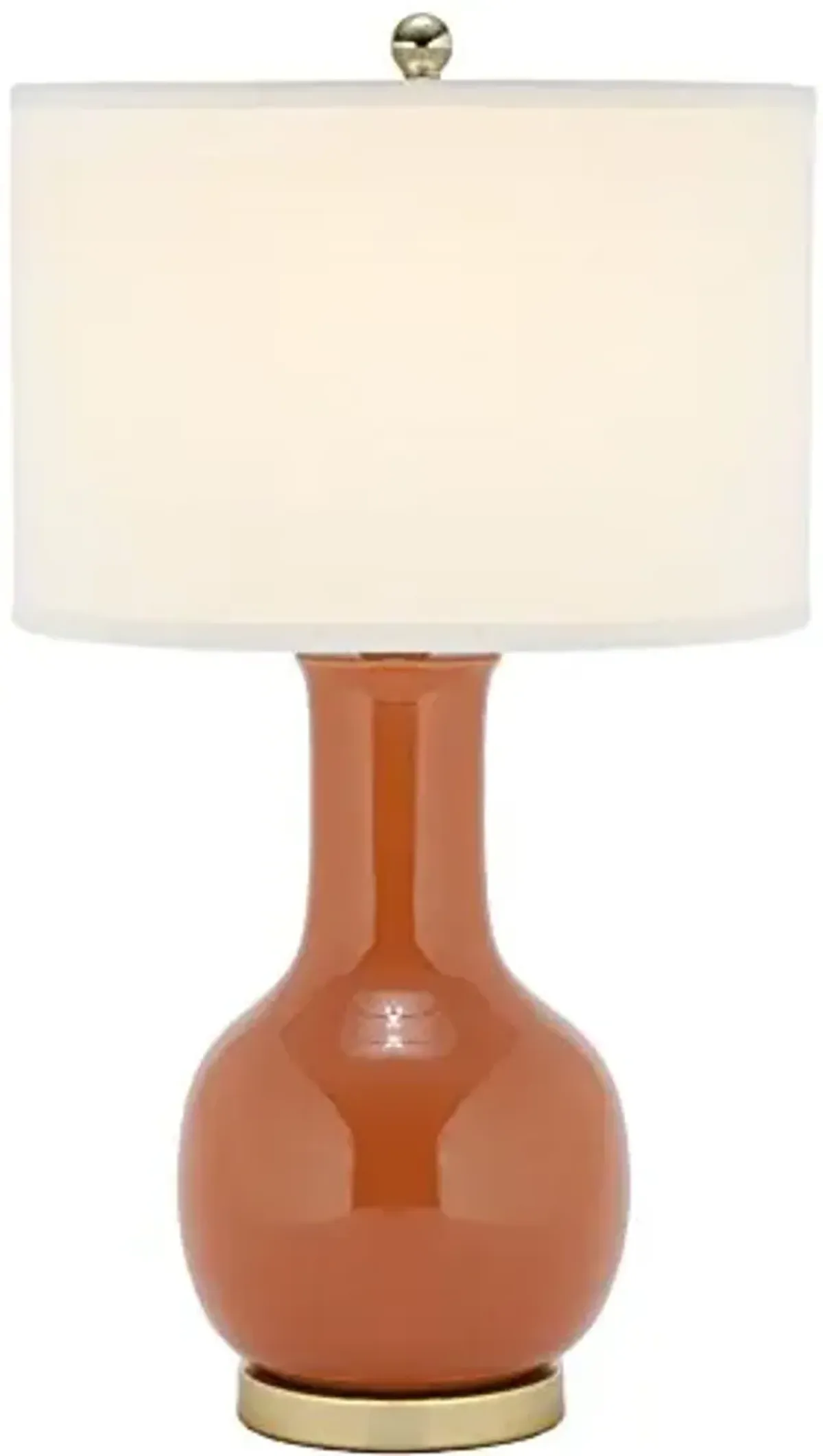 SAFAVIEH Lighting Collection Paris Modern Orange Ceramic 28-inch Bedroom Living Room Home Office Desk Nightstand Table Lamp (LED Bulb Included)