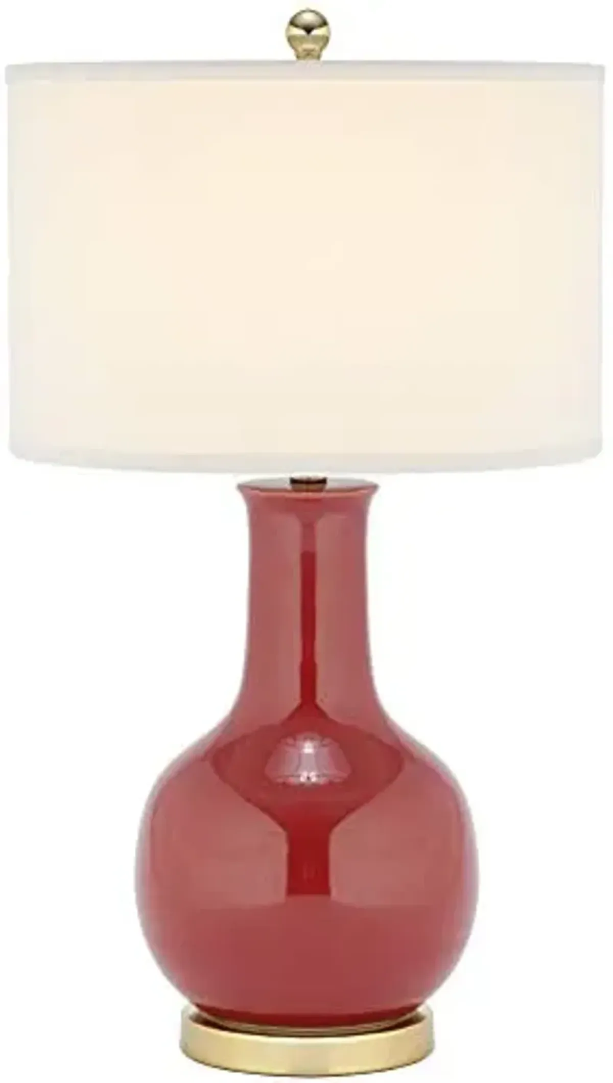 SAFAVIEH Lighting Collection Paris Modern Red Ceramic 28-inch Bedroom Living Room Home Office Desk Nightstand Table Lamp (LED Bulb Included)