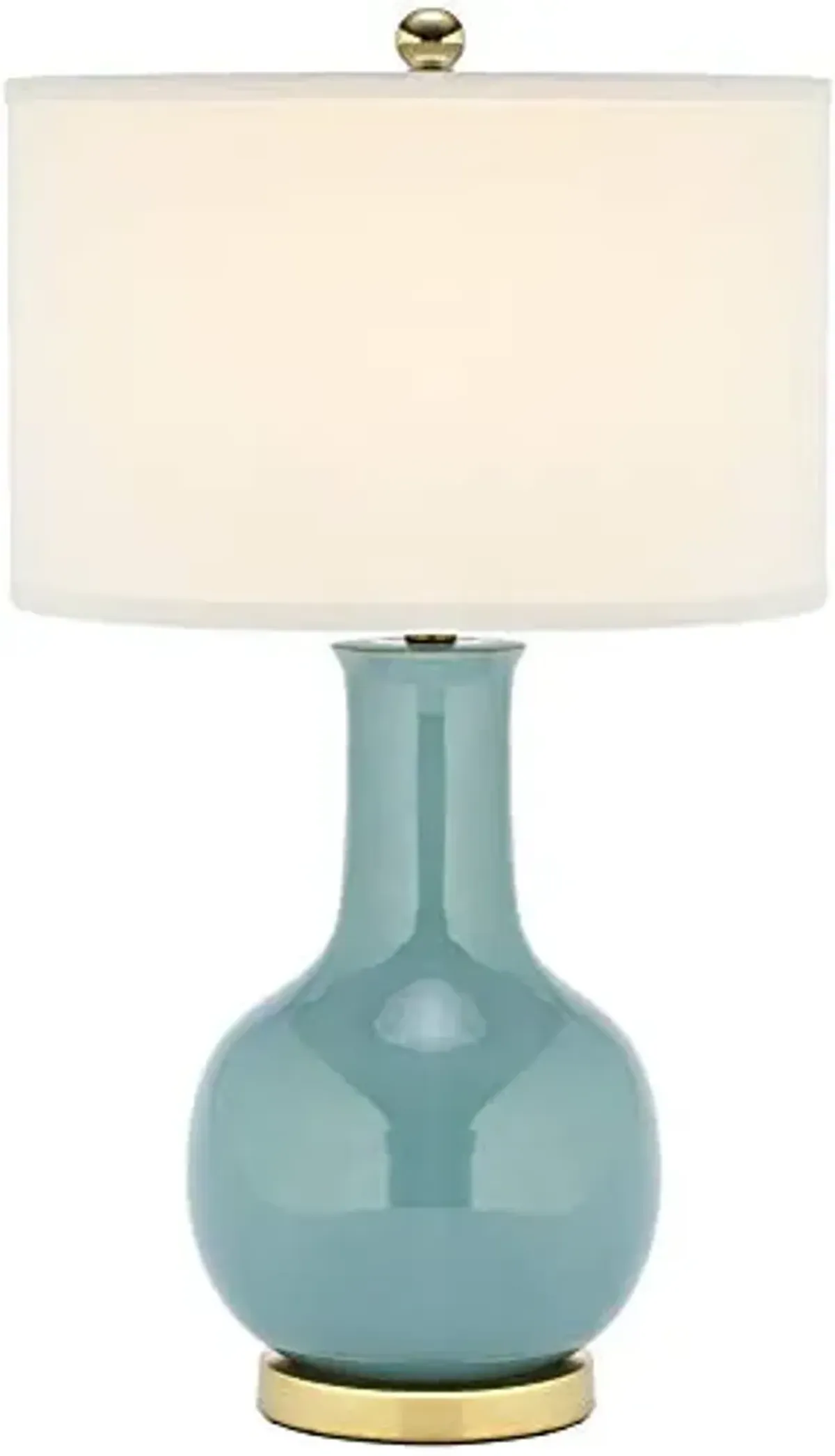 SAFAVIEH Lighting Collection Paris Modern Light Blue Ceramic 28-inch Bedroom Living Room Home Office Desk Nightstand Table Lamp (LED Bulb Included)