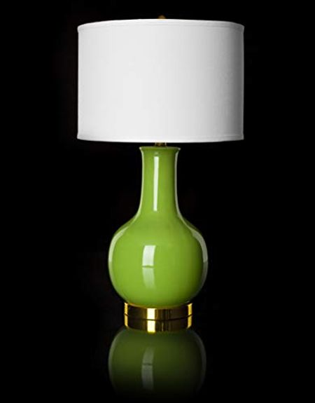 SAFAVIEH Lighting Collection Paris Modern Green Ceramic 28-inch Bedroom Living Room Home Office Desk Nightstand Table Lamp (LED Bulb Included)