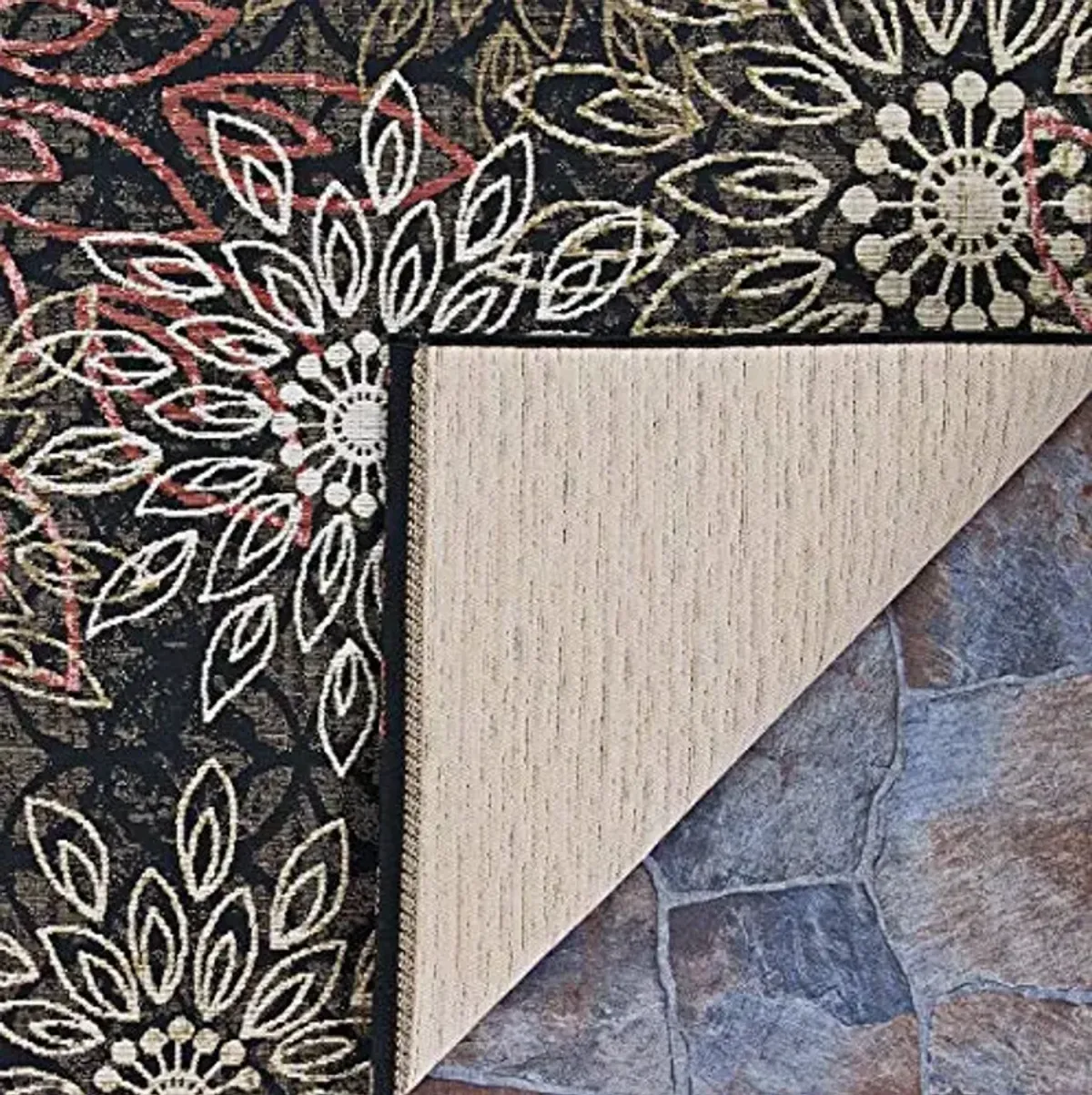 Couristan Dolce Indoor Outdoor Rug - Amalfi 2'3" x 7'10" Runner in Multicolor, Floral Design, Low Pile, Hose Washable Home Decor for Patio, Deck, and Porch