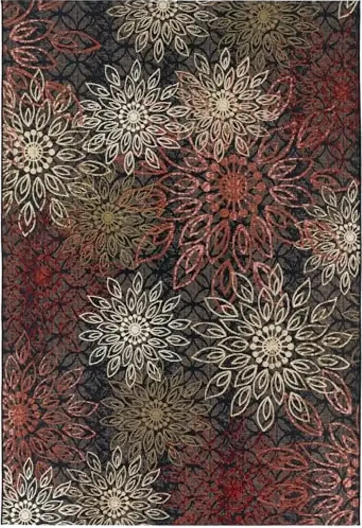 Couristan Dolce Indoor Outdoor Rug - Amalfi 2'3" x 3'11" Rectangle in Multicolor, Floral Design, Low Pile, Hose Washable Home Decor for Patio, Deck, and Porch
