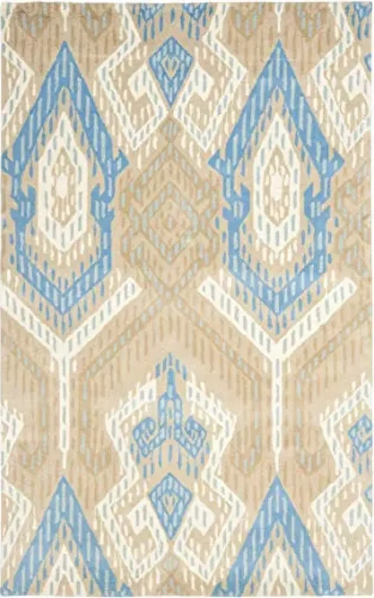 SAFAVIEH Wyndham Collection Area Rug - 5' x 8', Blue & Ivory, Handmade Modern Wool, Ideal for High Traffic Areas in Living Room, Bedroom (WYD373C)