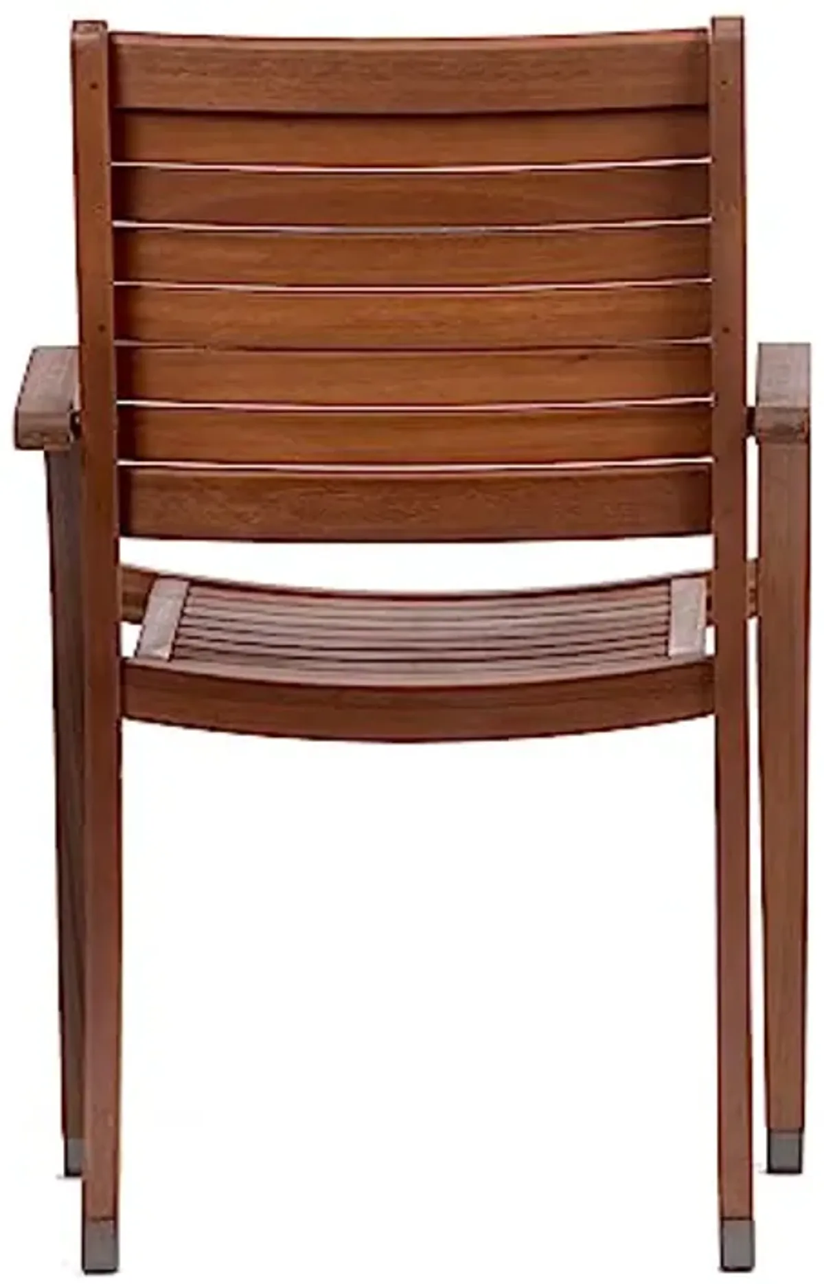 Amazonia Arizona 4-Piece Outdoor Stacking Armchairs Set | Eucalyptus Wood | Ideal for Patio and Indoors