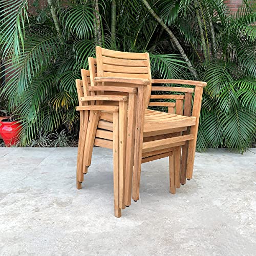Amazonia Teak Victoria 9Piece Teak Square Dining Set, Light Brown