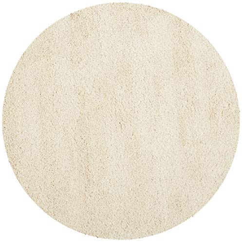 SAFAVIEH California Premium Shag Collection 8'6" Round Ivory SG151 Non-Shedding Living Room Bedroom Dining Room Entryway Plush 2-inch Thick Area Rug