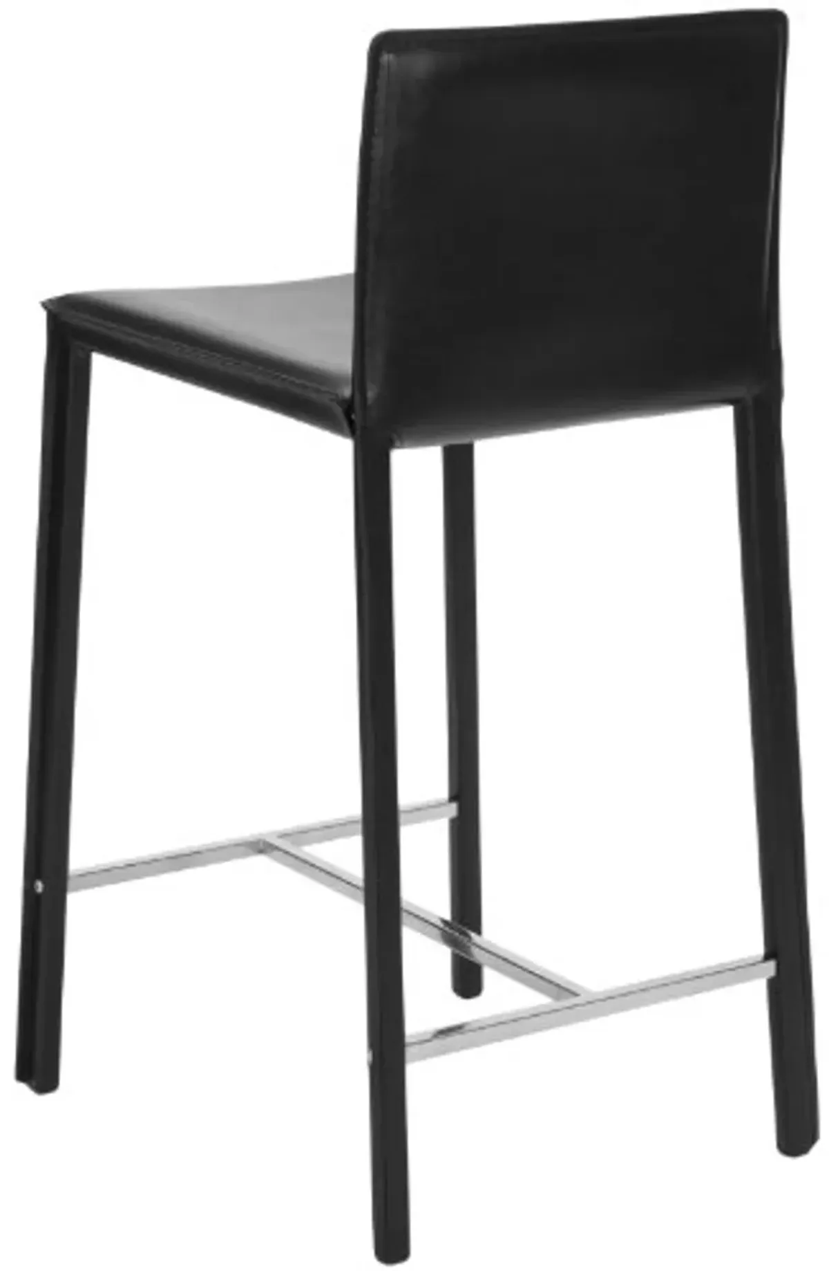 Safavieh Home Collection Jason Mid-Century Black Leather 24-inch Counter Stool (Set of 2)