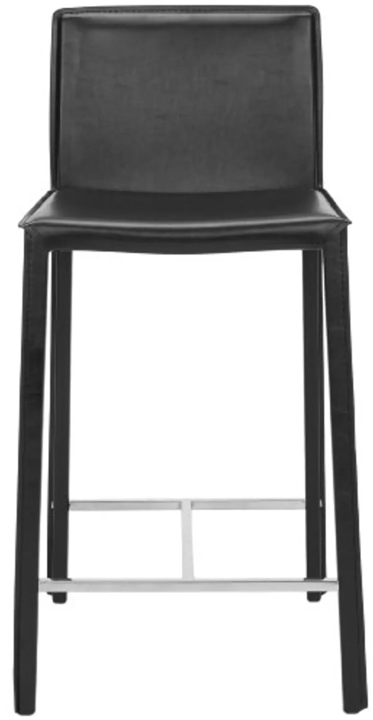 Safavieh Home Collection Jason Mid-Century Black Leather 24-inch Counter Stool (Set of 2)