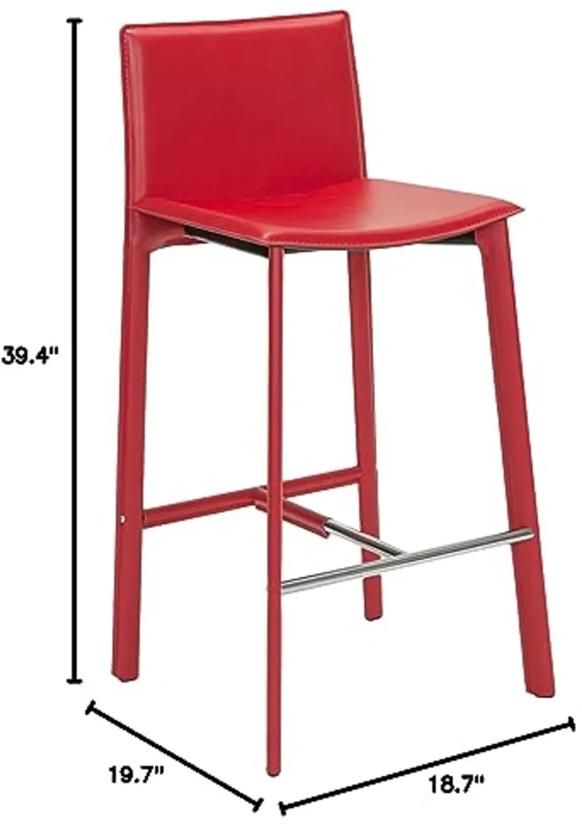 Safavieh Home Collection Janet Mid-Century Red Leather 30-inch Bar Stool (Set of 2)