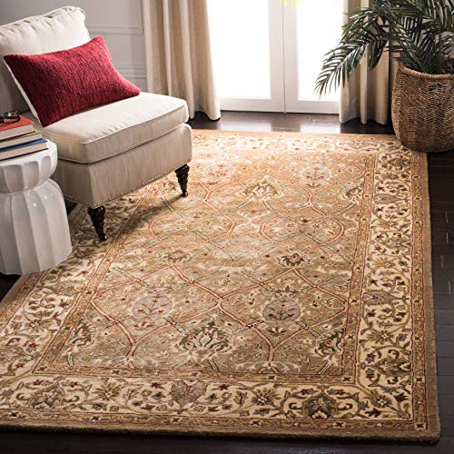 SAFAVIEH Persian Legend Collection 6' x 9' Light Green / Beige PL819A Handmade Traditional Premium Wool Area Rug