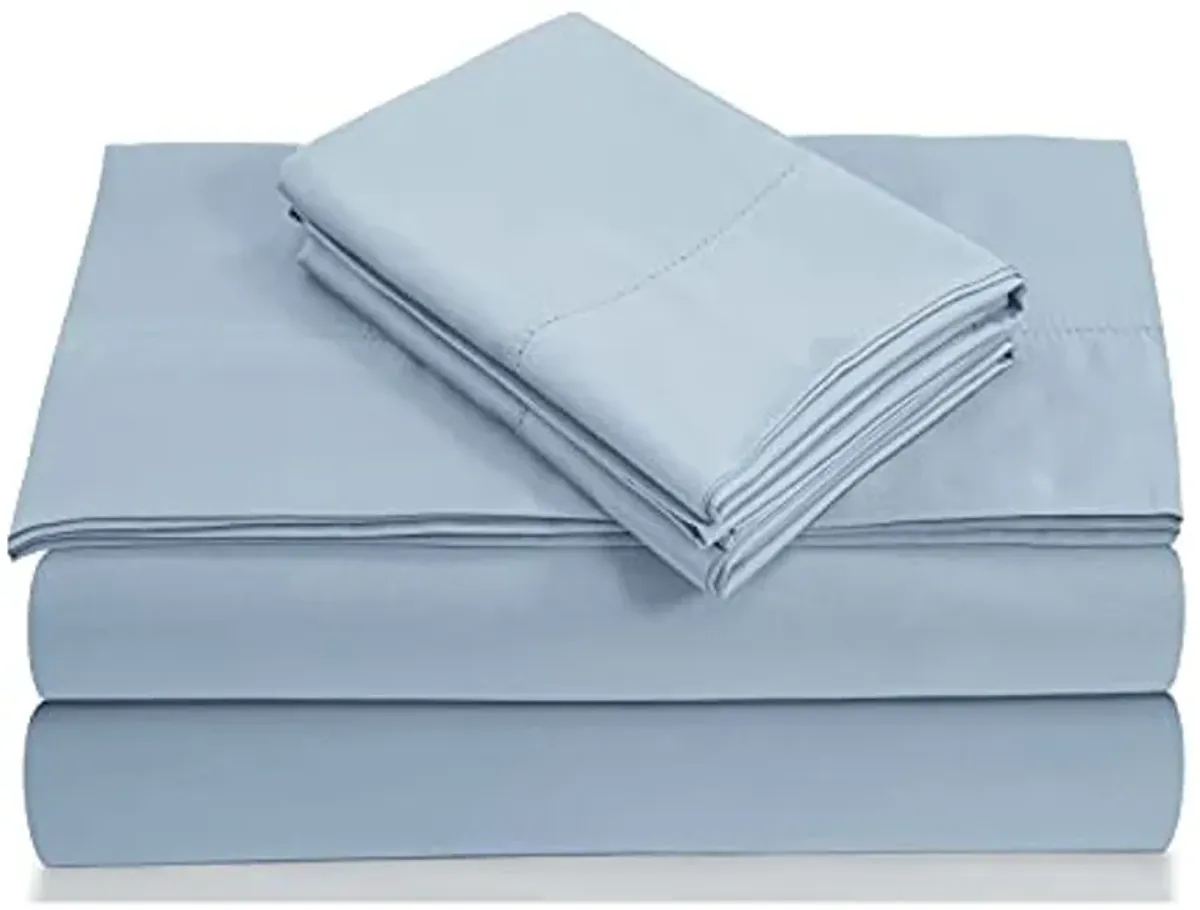 Tribeca Living 800TCED4PSS Extra Deep Pocket Bed Sheet Set, Queen, Blue, 4 Count