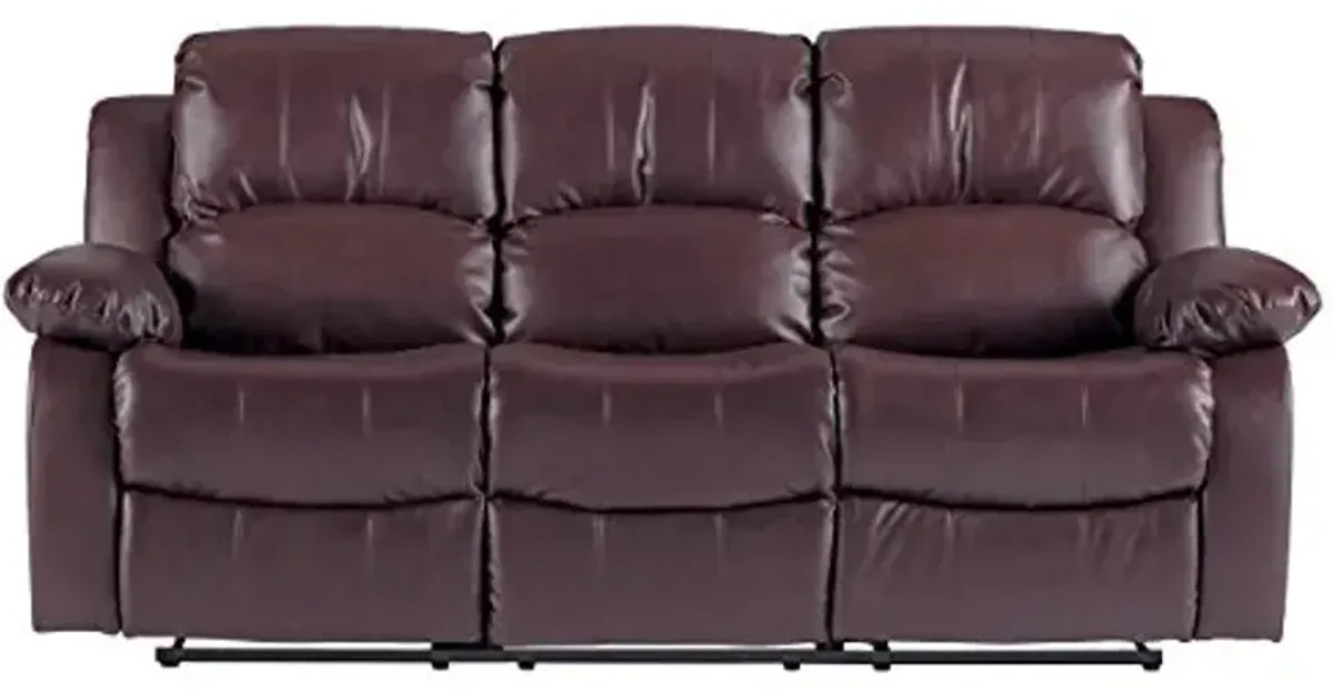 Homelegance Resonance 83" Bonded Leather Double Reclining Sofa, Brown